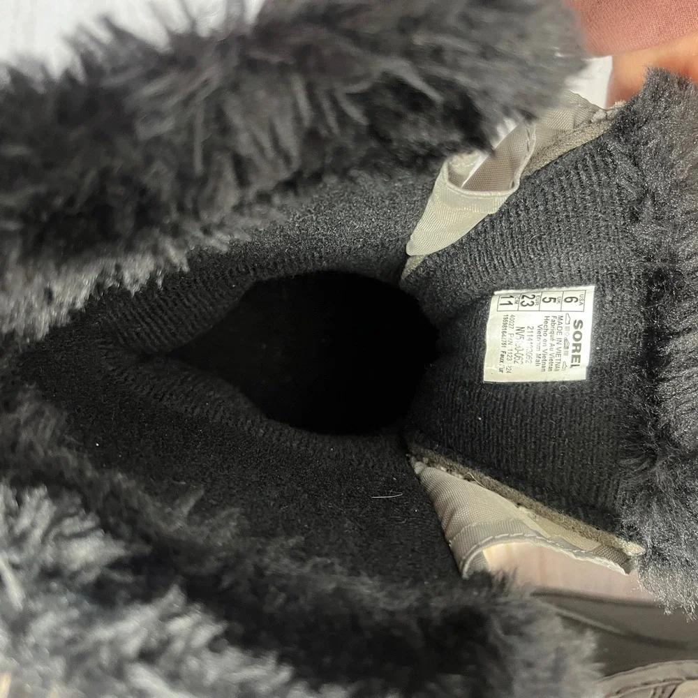 Toddler Sorel Winter Snow Commander Boots Gray Purple Waterproof Insulated 6C